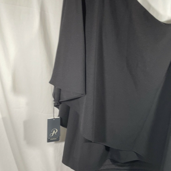 NWT $119 Adrianna Papell [PLUS Size‎ 20W ] One Shoulder Crepe Top in Black - Picture 11 of 12